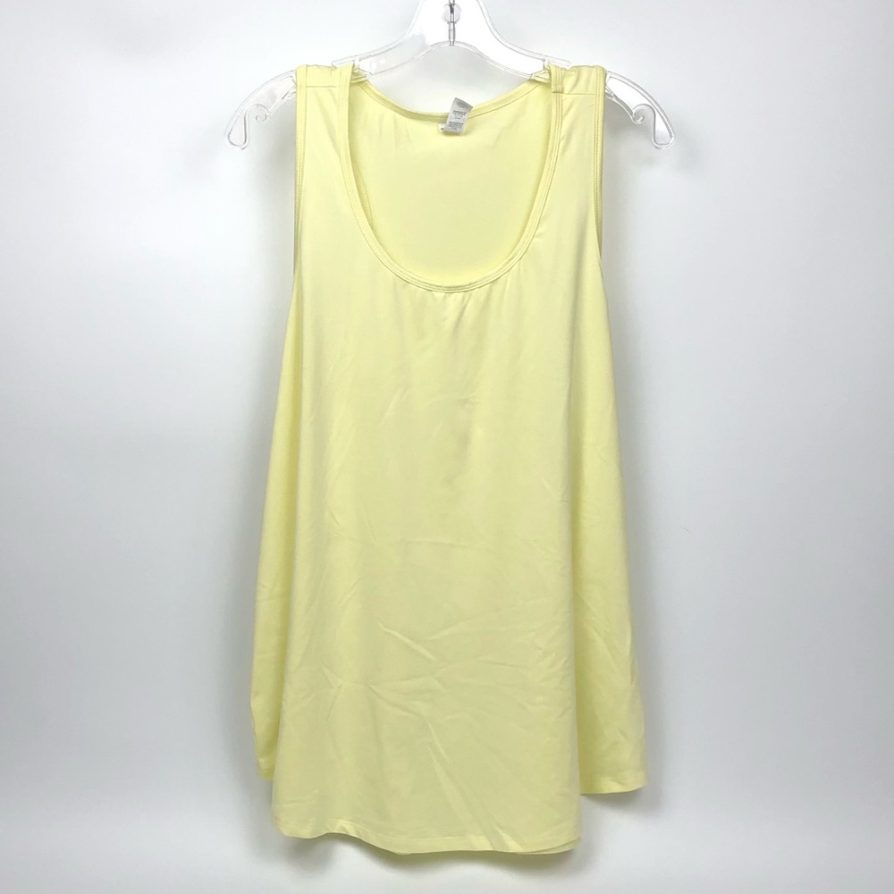 Marika Tank Top Sleeveless Scoop Neck Racerback Style Neon Yellow Womens 1X